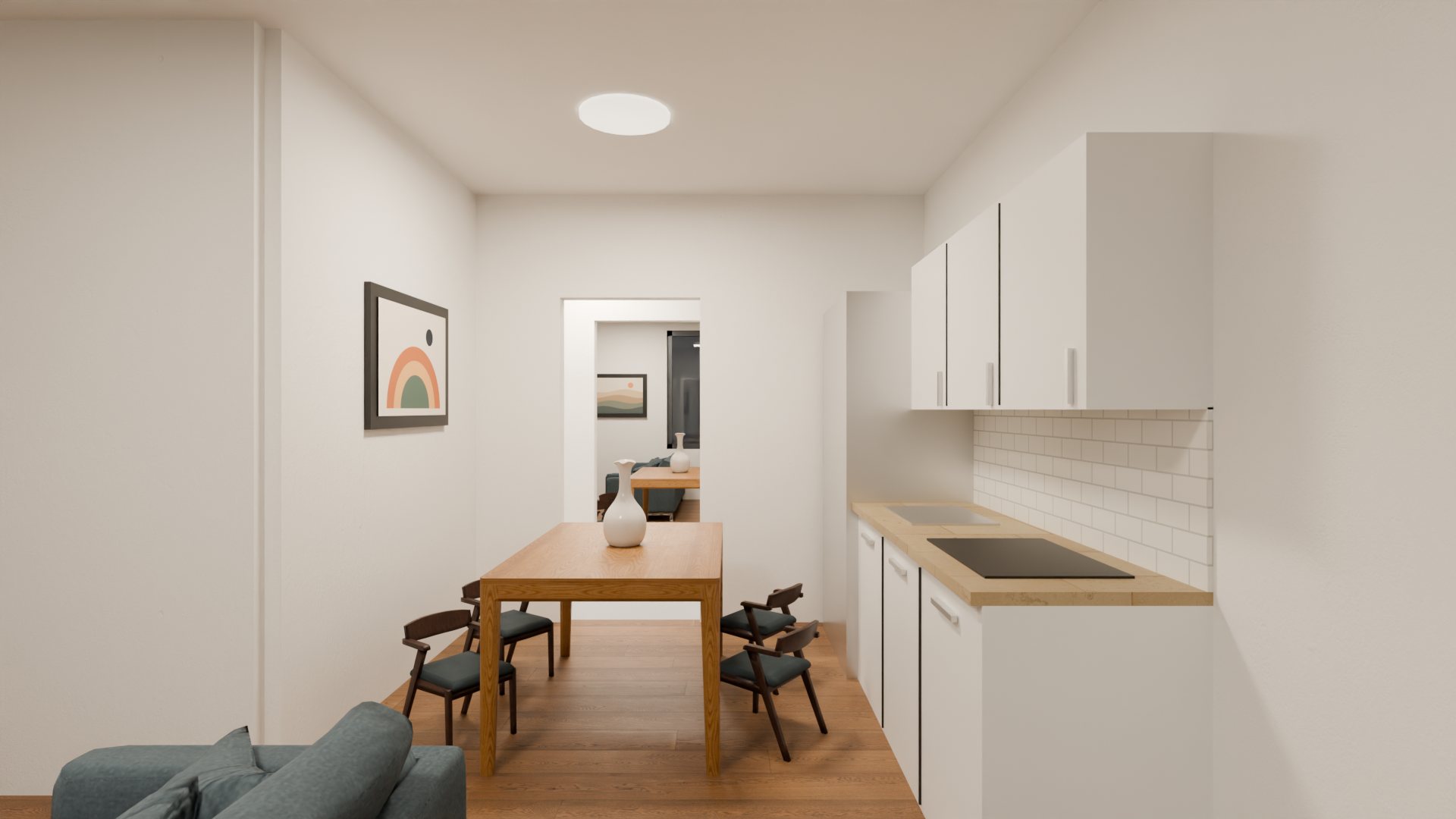 Dining and kitchen